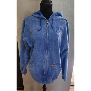 Vintage Gildan Sedona Arizona‎ Blue Women Hoodie Butterfly Embroidery XL